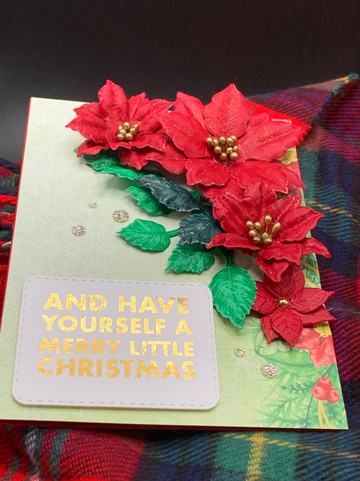 3D Poinsettia Christmas Card