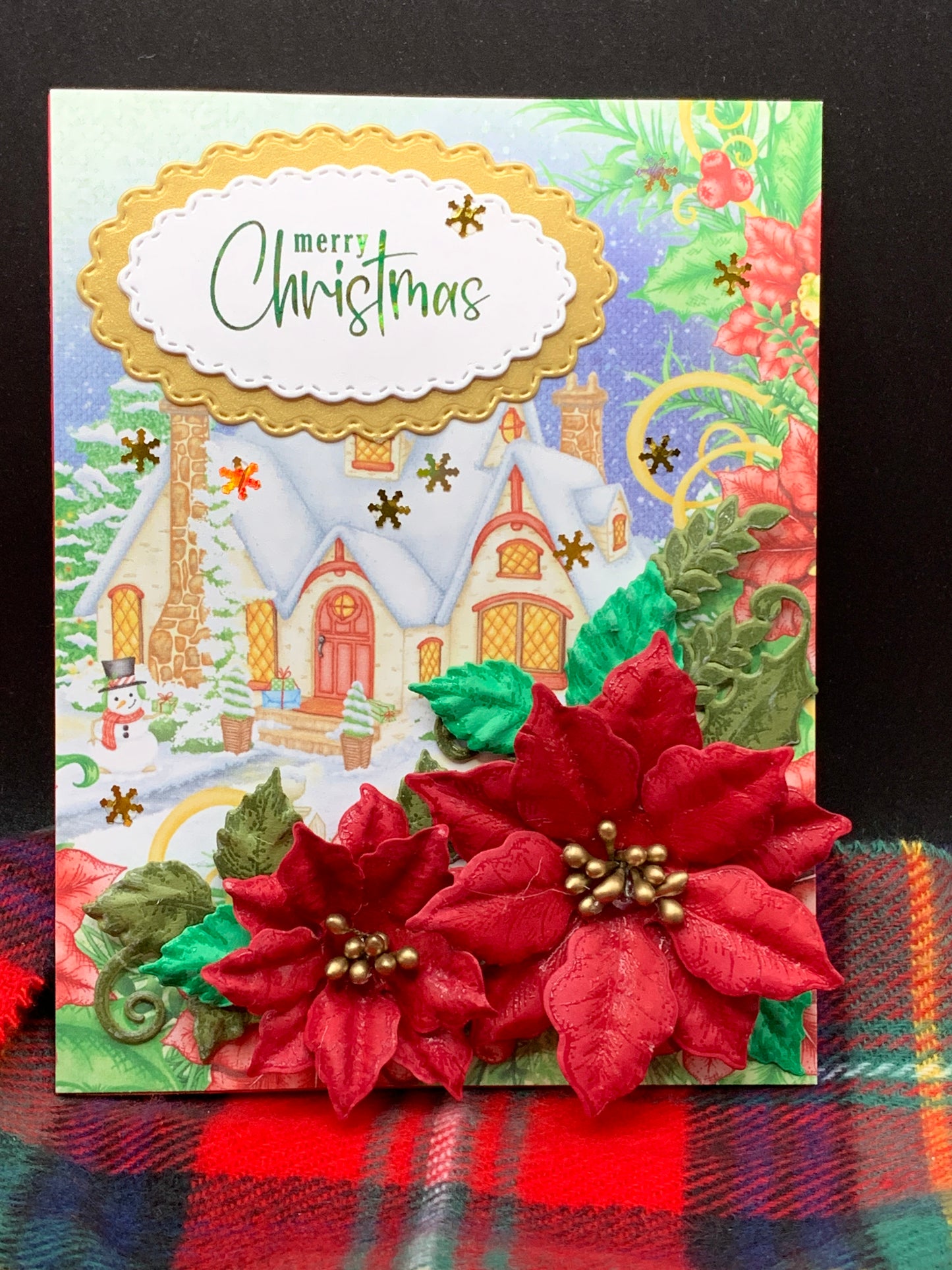 3D Poinsettia Christmas Card