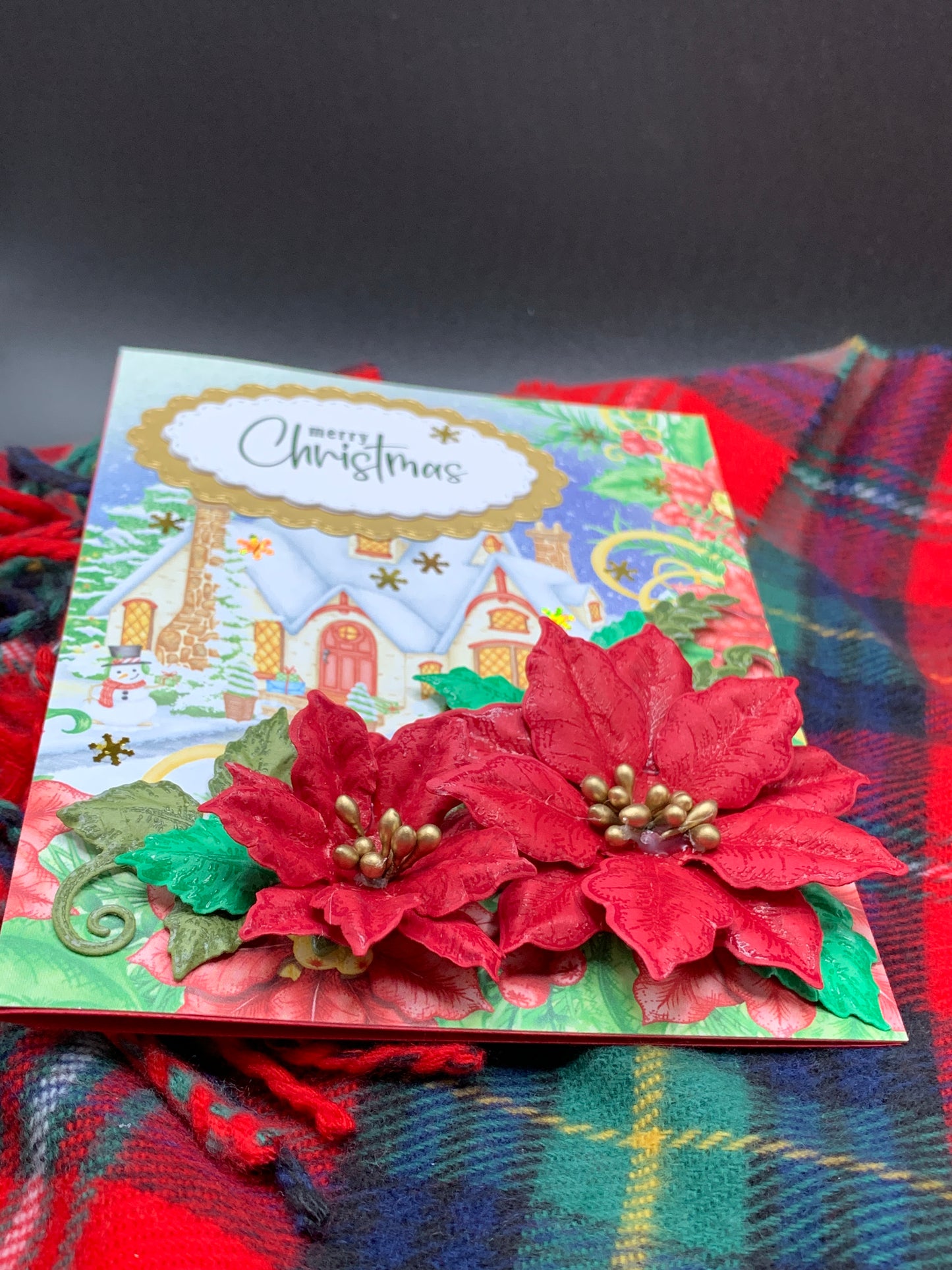 3D Poinsettia Christmas Card
