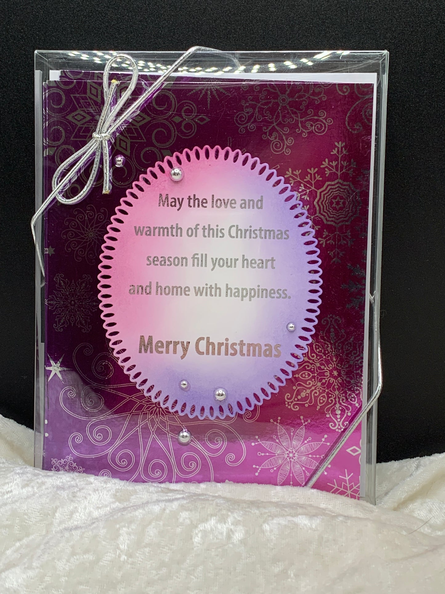 Snowflake Mirrored Christmas Cards, Set of 4