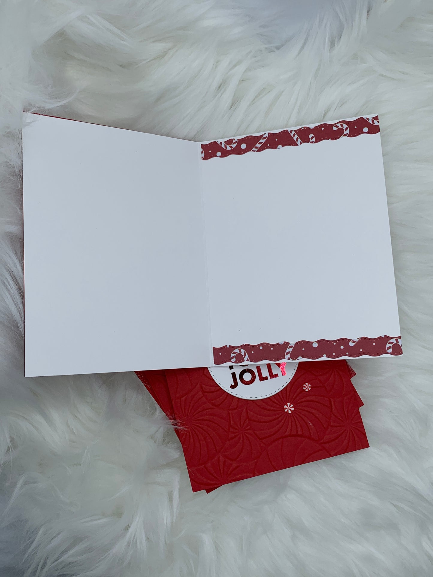 Peppermint Candies Embossed Christmas Cards, Set of 4